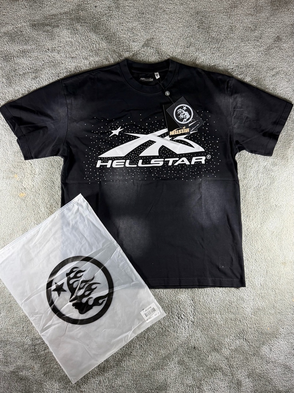 Hellstar Black Logo Graphic Short Sleeve Tee - Men's